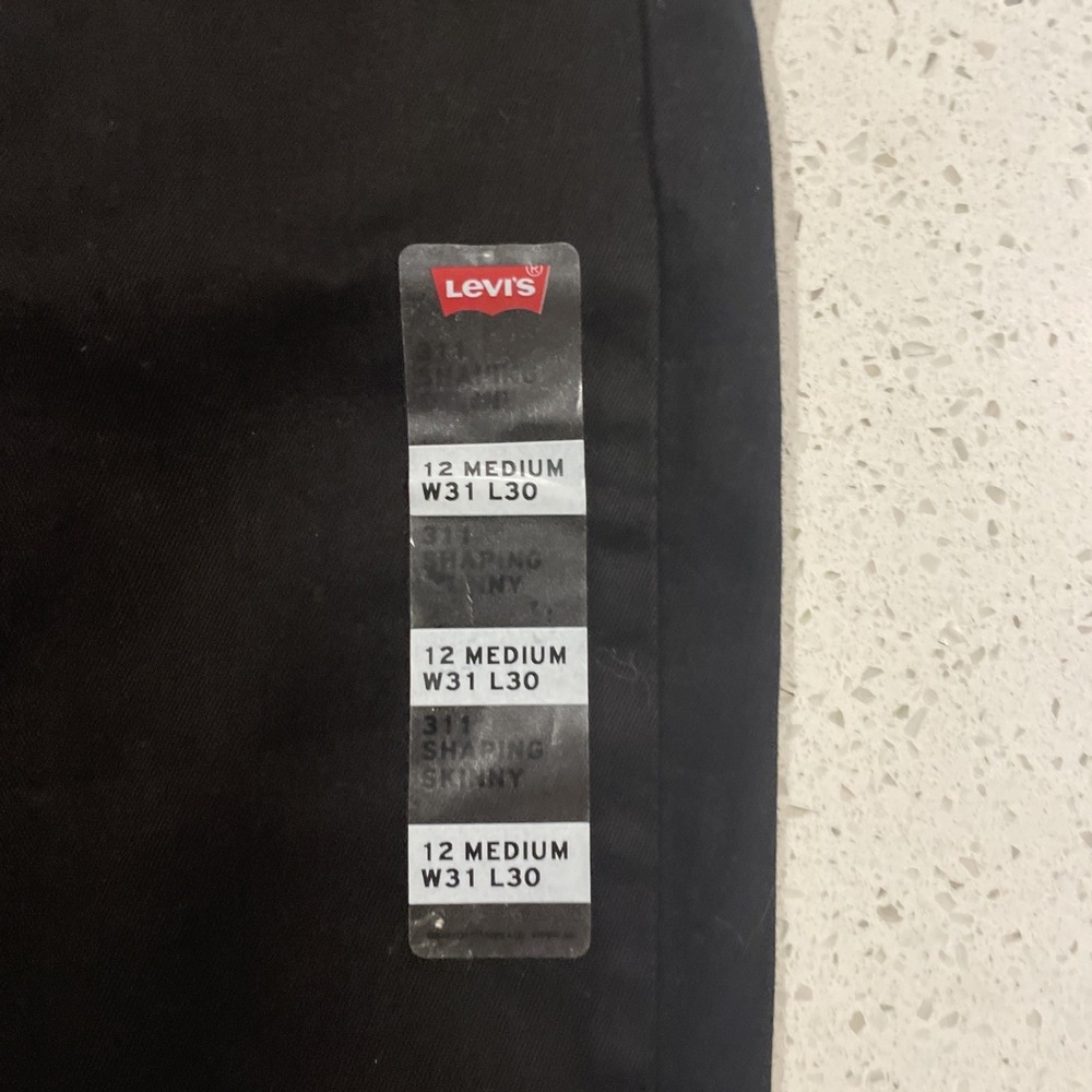 Levis 311 Jeans Womens 31 Black Shaping Skinny Stretch Denim Mid Rise Dark Wash - Picture 2 of 6